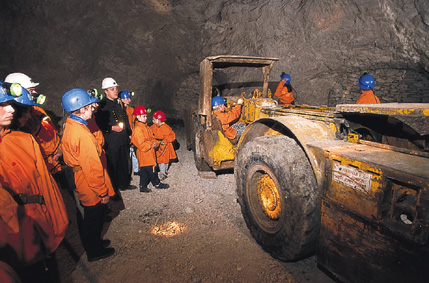 The mine shafts tour in the Podzemlje Pece, Tourist Mine and Museum in Mežica