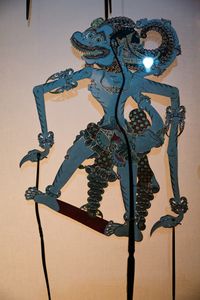 A shadow puppet featured in the permanent exhibition <i>Between Nature and Culture</i>, <!--LINK'" 0:7-->.