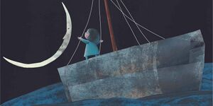 An award-winning picture book <i> The Moon and I</i> by illustrator <!--LINK'" 0:0-->.