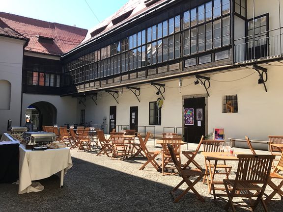 The Inner courtyard of Vetrinjski dvor, often used for concerts and various other events, 2017