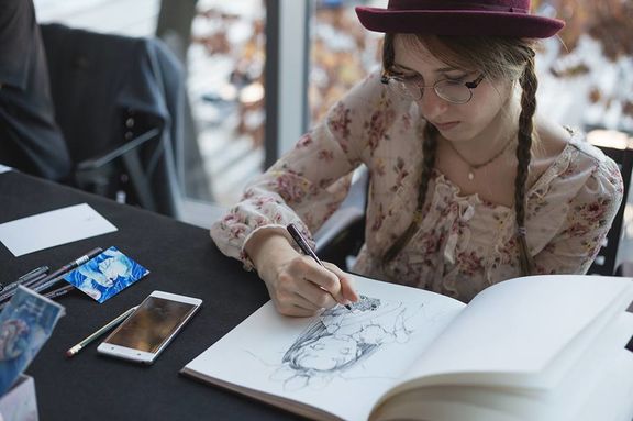 Pufyka, manga artist at Tinta Festival, 2017.