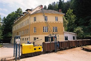 The old mine administration building of 1927, converted into a museum of the <!--LINK'" 0:627--> in Mežica