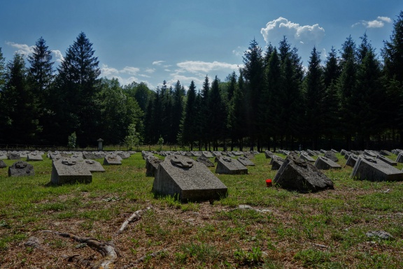 World War I Military Cemetery near Bovec. More than 1.400 soldiers from the Battles of the Isonzo are buried in this Austro-Hungerian cemetery Triglav National Park, 2014