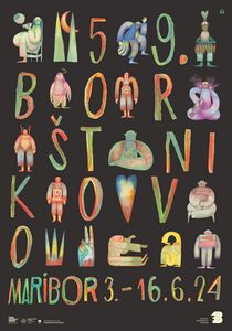 Poster for the 59th <!--LINK'" 0:71--> (<i>Borštnikovo srečanje</i>), 2024.