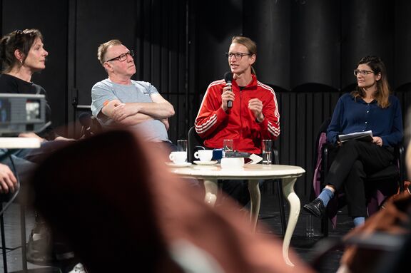 Conference about the Forced Entertainment's work with Forced Entertainment collective, moderated by Uroš Kaurin and Teja Reba