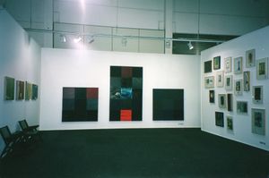 Paintings by <!--LINK'" 0:369-->, <!--LINK'" 0:370-->, <!--LINK'" 0:371--> and <!--LINK'" 0:372--> presented by <!--LINK'" 0:373--> at Art Forum Berlin, 2001