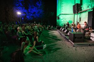 The influential throat singing group Huun-Huur-Tu performing at Kromberk Castle during Glasbe sveta 2019.