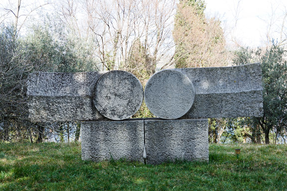 Sculpture by Yoshin Ogata, made in 1993 for the Forma Viva Open Air Stone Sculpture Collection, Portorož.