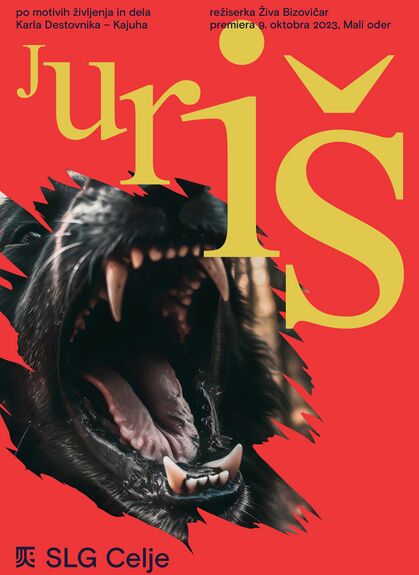 Poster for the play Assault, a production based on the life and work of Slovenian Partisan poet Karel Destovnik – Kajuh, Slovene People’s Theatre (SLG) Celje 2023.