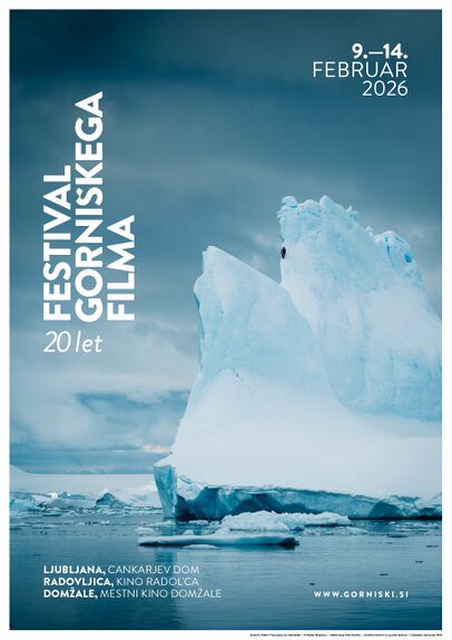 Poster for the 20th Mountain Film Festival in 2026. Designed by Rok Pezdirc.