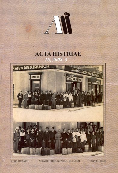 Acta Histriae cover, No. 3, 2008