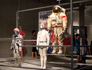 Spacesuits, part of the permanent exhibition entitled <i>Herman Potočnik Noordung: 100 Monumental Influences</i> at the <!--LINK'" 0:143-->, 2012