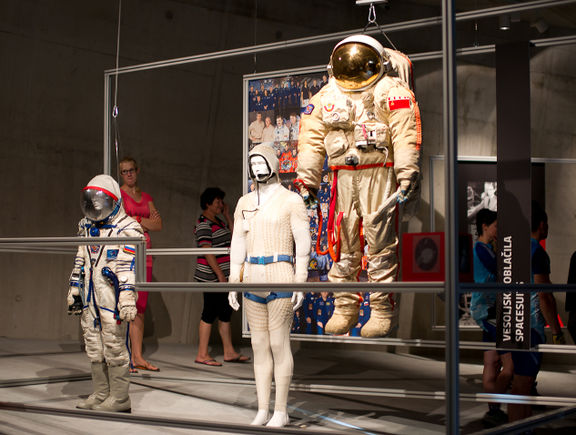 Spacesuits, part of the permanent exhibition entitled Herman Potočnik Noordung: 100 Monumental Influences at the Cultural Centre of European Space Technologies (KSEVT), 2012