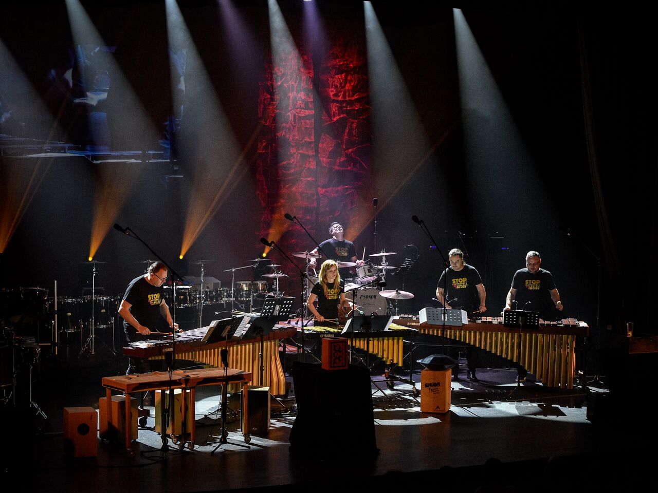 The percussion ensemble SToP Slovene Percussion Project at the 15th BUMfest, 2023.