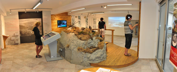 An interactive exhibition set at the Walk of Peace in the Soča Region Foundation information centre in Kobarid.