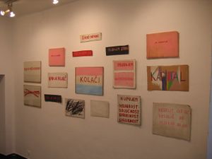 Exhibition <i>Artist at Work 1973&ndash;1983</i> by Mladen Stilinović in ŠKUC Gallery (2005)
