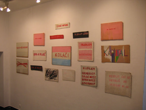 Exhibition Artist at Work 1973–1983 by Mladen Stilinović in ŠKUC Gallery (2005)