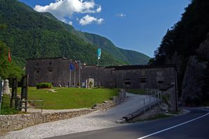 Kluže Fortress, the seat of the Austro – Hungarian garrision close behind the front line during the Battles of the Isonzo, World War I, <!--LINK'" 0:322-->, 2014
