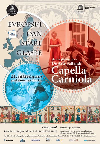 A poster for the Capella Carniola concert within a European Day of Early Music in March 2013