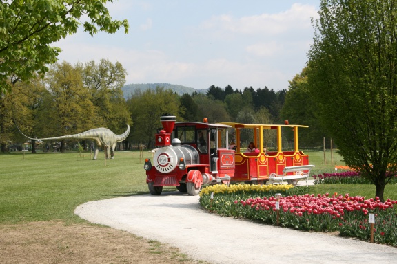 Park offers train rides at the Arboretum Volčji Potok