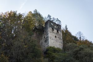 Castle Pukstein's ruins near <!--LINK'" 0:120-->, 2019.