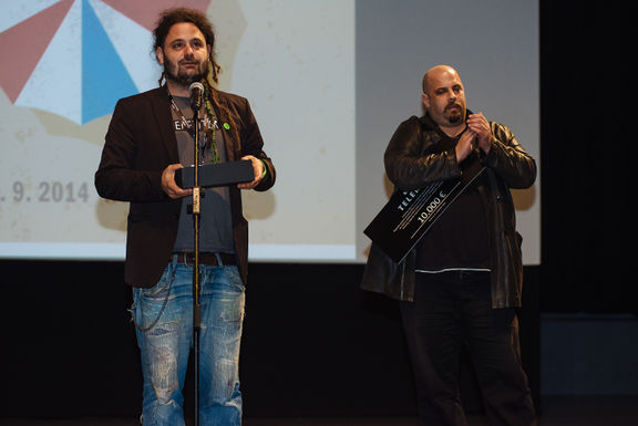 Siniša Gačić, winner of the Vesna Award for Best full-length film Boj za at Festival of Slovenian Film, 2014