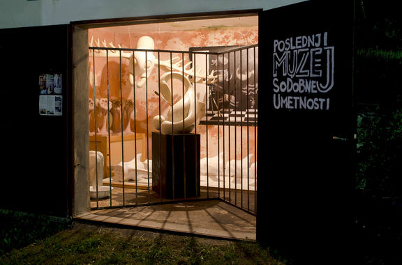 A Wunderkammer with Damijan Kracina's artworks reinstalled in The Last Contemporary Art Museum in Logje, 2016