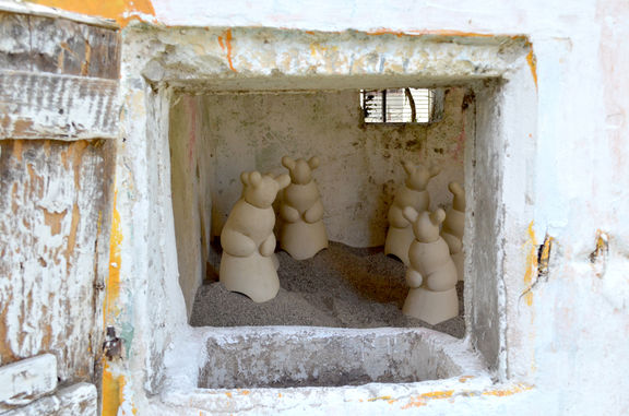 Damijan Kracina's re-imagining of a former pigsty, as set up at The Last Contemporary Art Museum in Logje, 2015