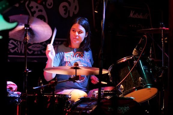 Dandelion Children performing on FV Music Festival, Katja on drums, 2011