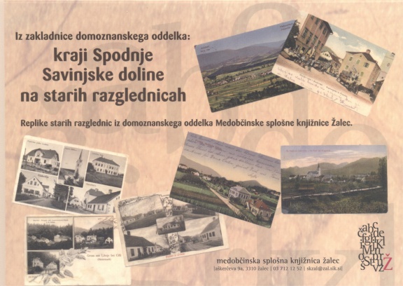 Replicas of old postcards of local studies department at Žalec Inter Municipal Central Library, 2013