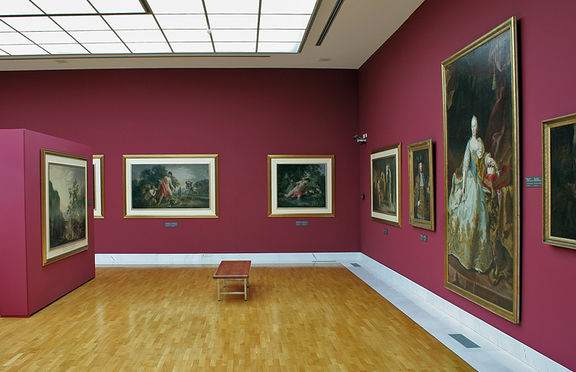 The old set up of European Paintings, permanent collection of the National Gallery of Slovenia in 2008. The collection was reinstalled in 2013 and 2016.