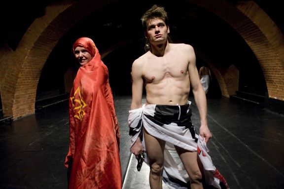Theatre performance Damned be the Traitor of his Homeland! by Oliver Frljić, Mladinsko Theatre, 2010