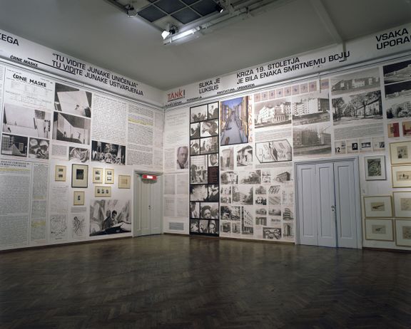 Installation view of TANK! The Historical Avantgarde in Slovenia, curators Breda Ilich Klančnik and Igor Zabel, 1998-1999