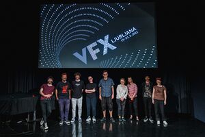 The festival team and guests at the 2nd International festival of experimental audiovisual practices <!--LINK'" 0:847--> in 2022. Author: Asiana Jurca Avci