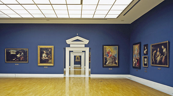 The old set up of the European Paintings, permanent collection of the National Gallery of Slovenia, 2006. The collection was reinstalled in 2013 and 2016.