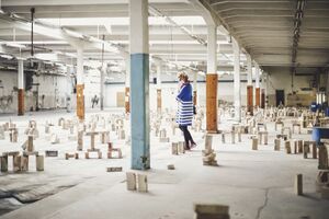 Closing days of the 8th <!--LINK'" 0:678--> EKO at the former MTT textile factory in Maribor, 2021.