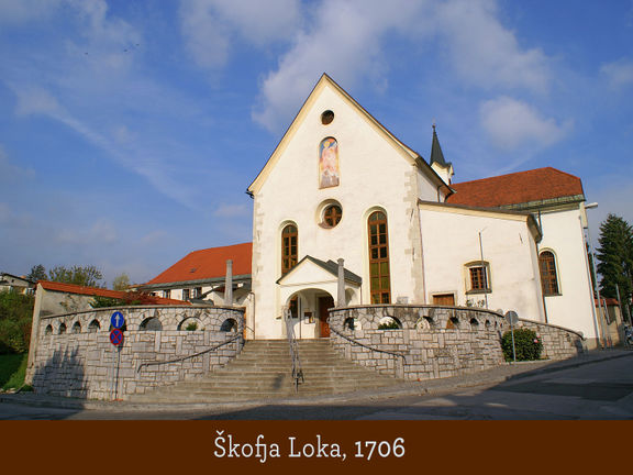 Capuchin Monastery, Škofja Loka, home of the Monastery Archives and Library. In 2006 the monastery celebrated its 300th anniversary