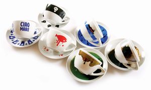 The <i>Antiterminal Silly Coffee Cup Collection</i> designed by artists: <!--LINK'" 0:698-->, <!--LINK'" 0:699-->, <!--LINK'" 0:700-->, <!--LINK'" 0:701--> and <!--LINK'" 0:702-->, <!--LINK'" 0:703-->, <!--LINK'" 0:704--> and conceived by <!--LINK'" 0:705-->, 2006