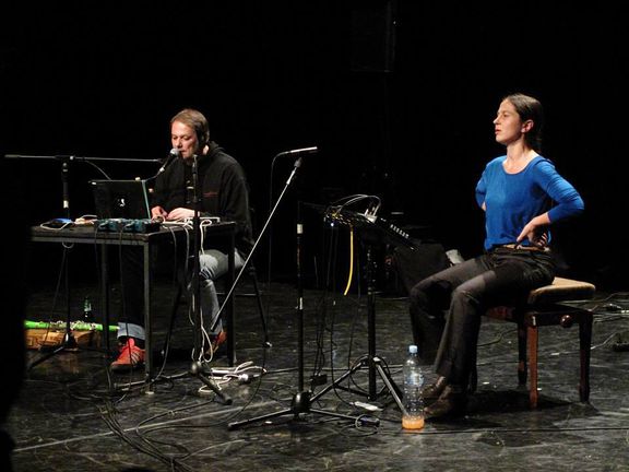 Irena Tomažin and Christof Kurzmann at the Sound Disobedience festival in 2013