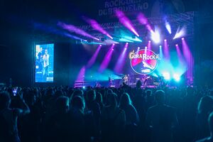 The audience's view while the band <!--LINK'" 0:795--> is performing on stage at the <!--LINK'" 0:796--> festival in 2023. Author: Marko Čuk