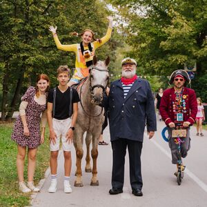 The main characters of the festival: Pippi and Captain Longstocking, Annika, Tommy, and the Pirate, <!--LINK'" 0:690--> 2022. Author: Peter Žagar