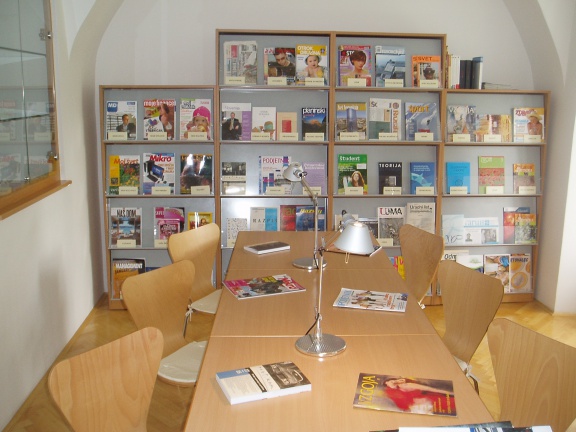 Laško Public Library reading room and magazine collection, 2008