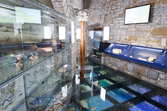 A view of the underwater finds from the archaeological collection, Sergej Mašera Maritime Museum, Piran, 2020.