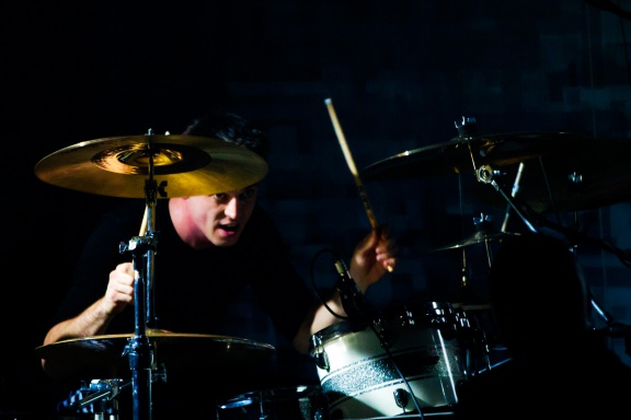 Boštjan Meglič, Siddharta drummer at the concert in Cvetličarna, 2011