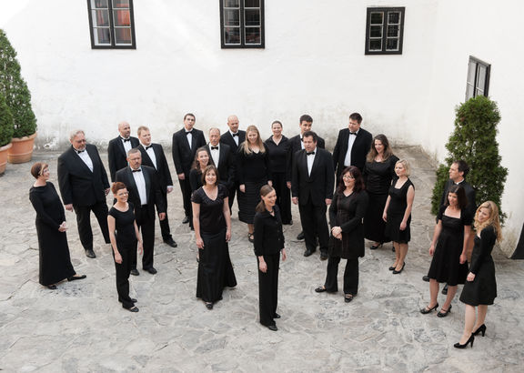 Group portrait of the Ave Chamber Choir's members, 2011