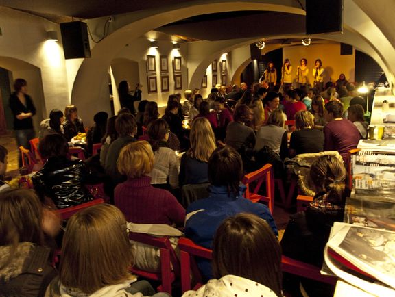 Volunteers meeting of the LokalPatriot Institute, one of the liveliest cultural centres in Novo mesto. 2009