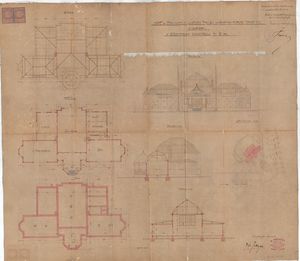 <!--LINK'" 0:375-->'s plans for the so called Jakopič pavilion - the studio of the painter <!--LINK'" 0:376-->, 1908.