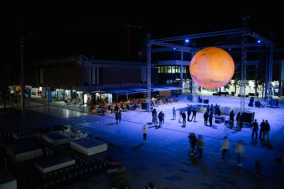 Bevk square with a Mars installation during R.o.R festival