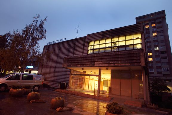 The front view of the Španski borci Culture Centre.