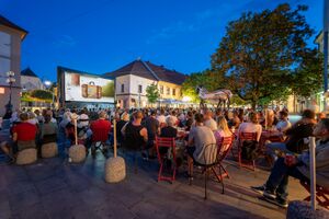 An evening venue of the <!--LINK'" 0:284--> in the central town square of Slovenj Gradec. Author: Aljaž Uršej